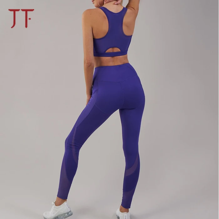 OEM Women Quality Supplex Gym Tight Mesh Sport Yoga Set Leggings