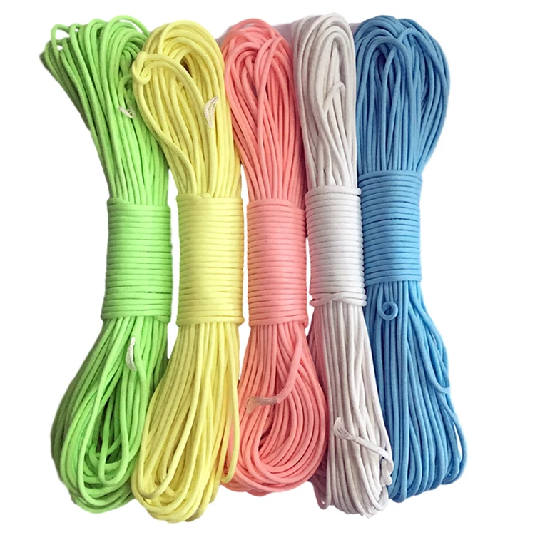 YOUGLE 100 ft (31m) Glow In The dark Parachute Paracord  Cord Lanyard Rope 9 Strands Cores 550LB 4mm Diameter