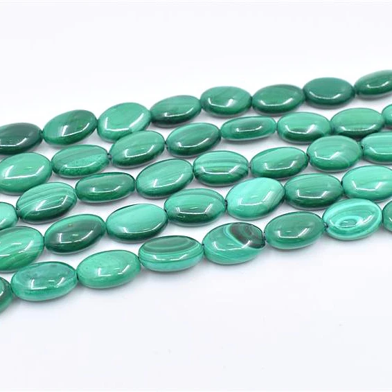 Wholesale A Grade Hight Quality   Nature Stone Oval Shape Malachite Beads