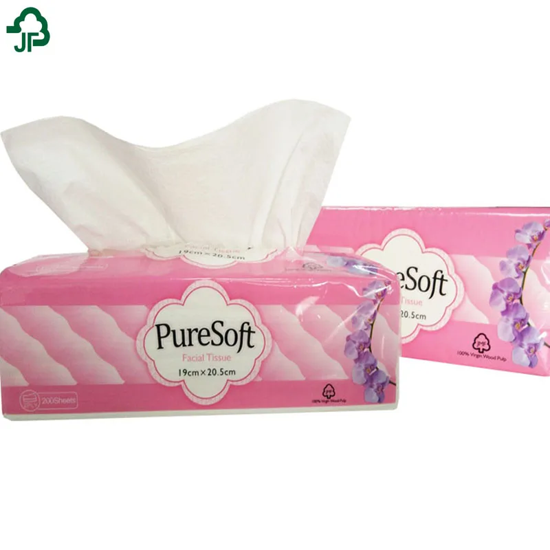 100% Virgin Wood Pulp 2 Ply Facial Tissue Paper Soft Pack