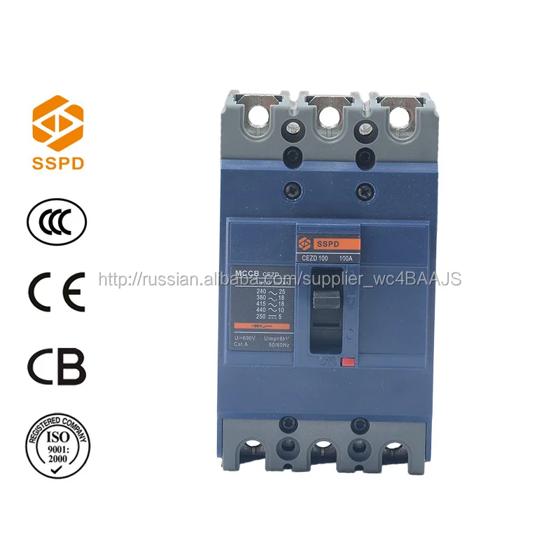 CEZD-100/3P 100A производитель каталог выключатель в литом корпусе автоматический сброс выключателя