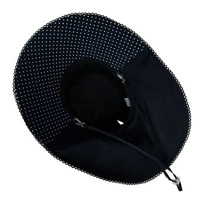 Summer Bill Flap Cap Cotton Sun Hat with Neck Cover Cord for Women