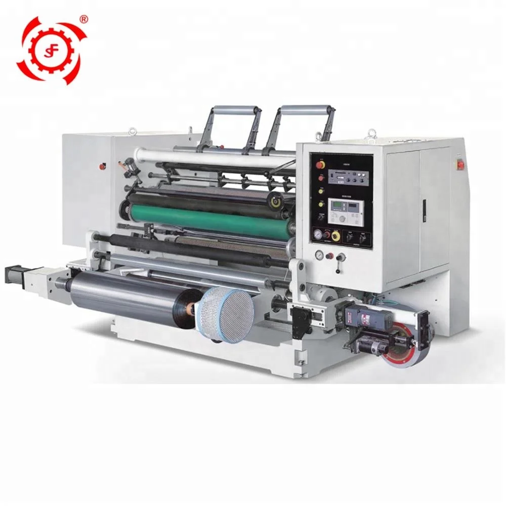 High Speed Computer Automatic aluminum foil cling film adhesive tape plotter paper roll double shaft rewinding machine price