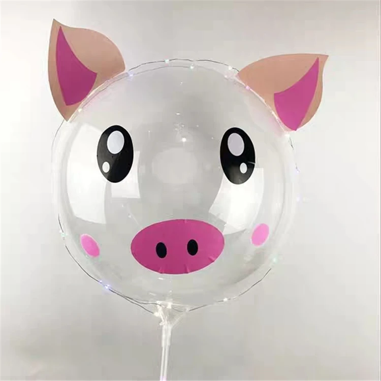 18 Inch Inflatable Bobo Led Balloon Bobo Balloon with sticker  For Christmas and Party Decoration
