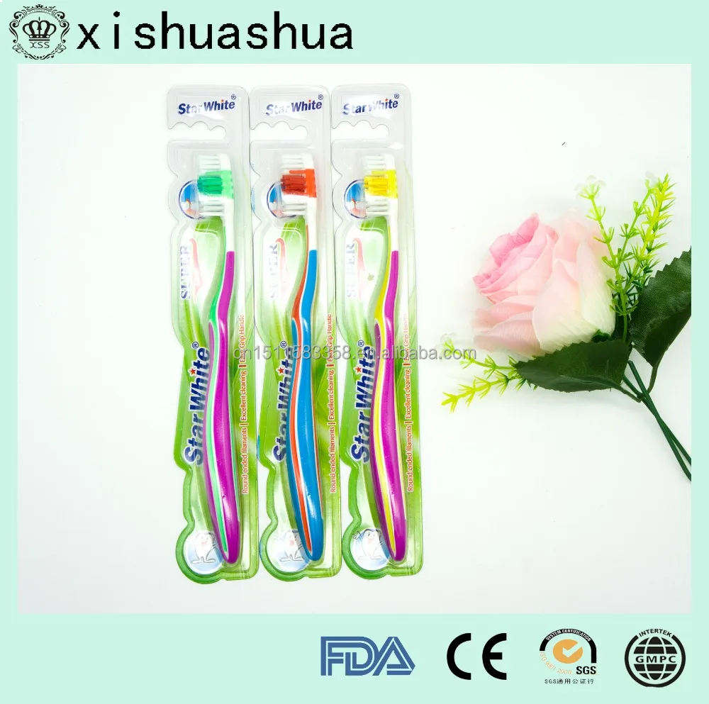 2017 Hot Selling import soft rubber handle dupont nylon bristles toothbrush