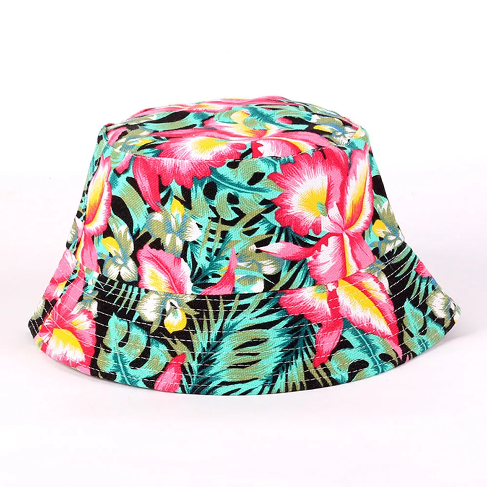 
Women Cotton Summer funny cheap Bucket Hat for Women floral printing Bucket Hats 