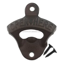 Rustic Vintage Cast Iron Open Here Wall Mount Bottle Opener