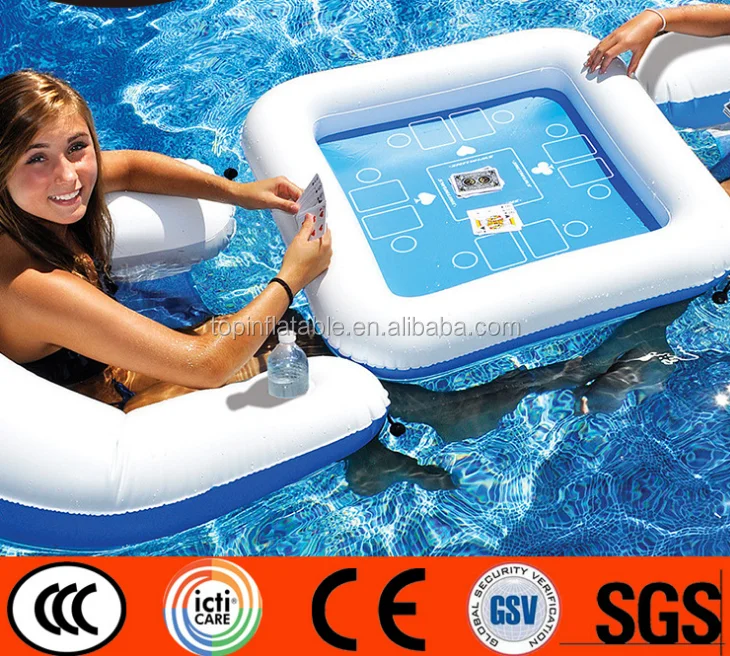 inflatable water hammock floats game table playing cards floating bed air cushion mahjong table