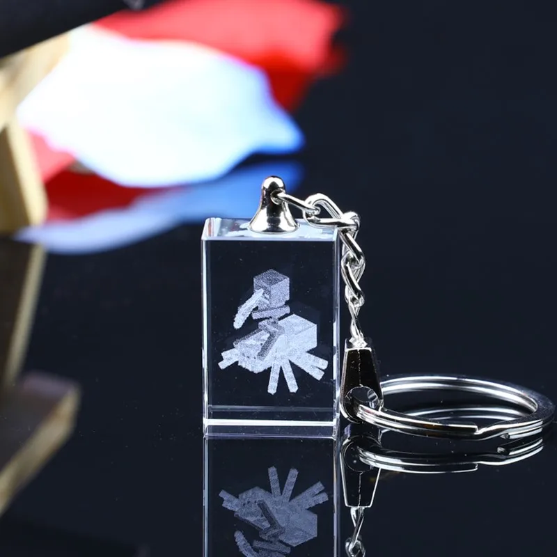 
China supplier online wholesale personalized crystal glass keychains 