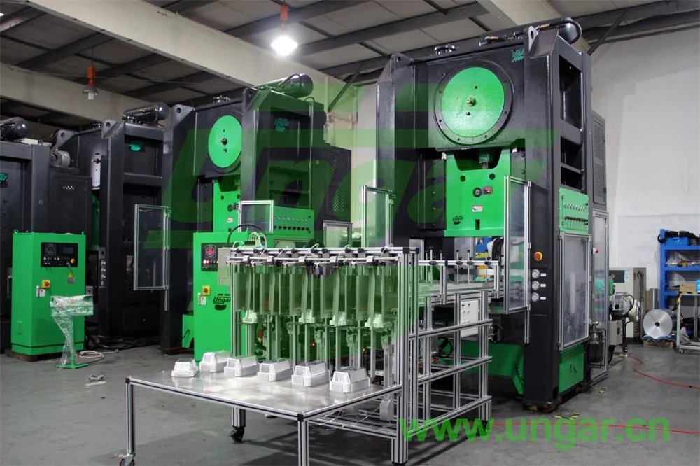 
Airline Aluminium Foil Food Container Lunch Box CNC Forming Machines (UN-110T) 1100KN H-Type Aluminum Foil Machine UNGAR 