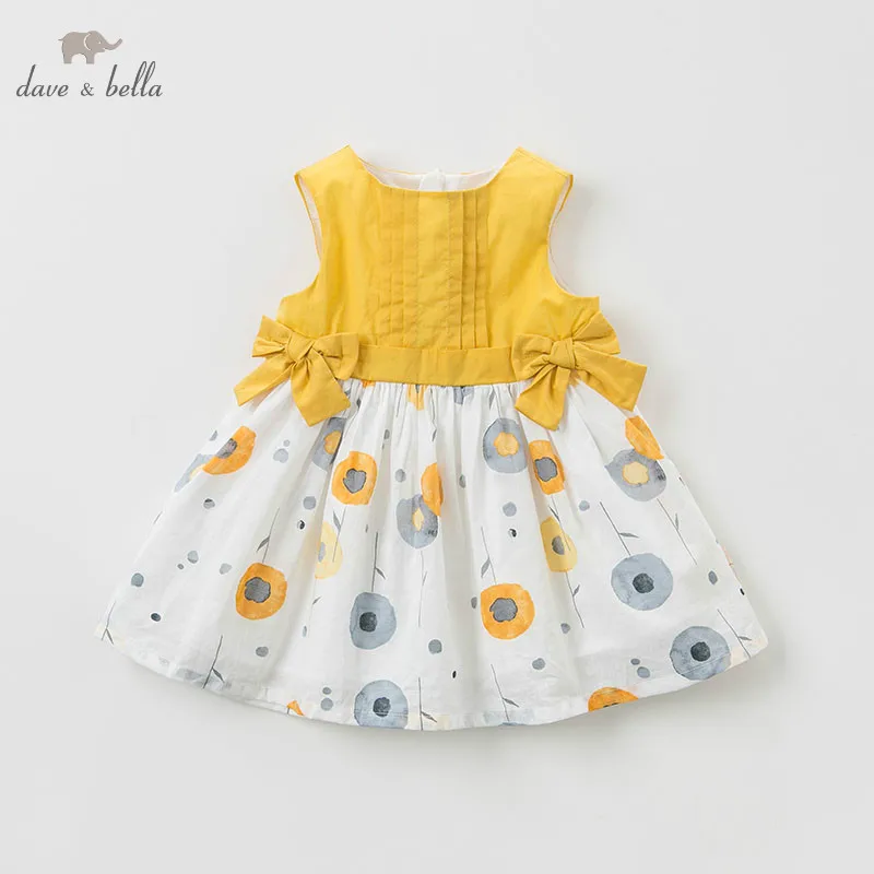 DBM10561 DAVE BELLA summer baby girl princess clothes children birthday party wedding dress with bows boutique dandelion dresses