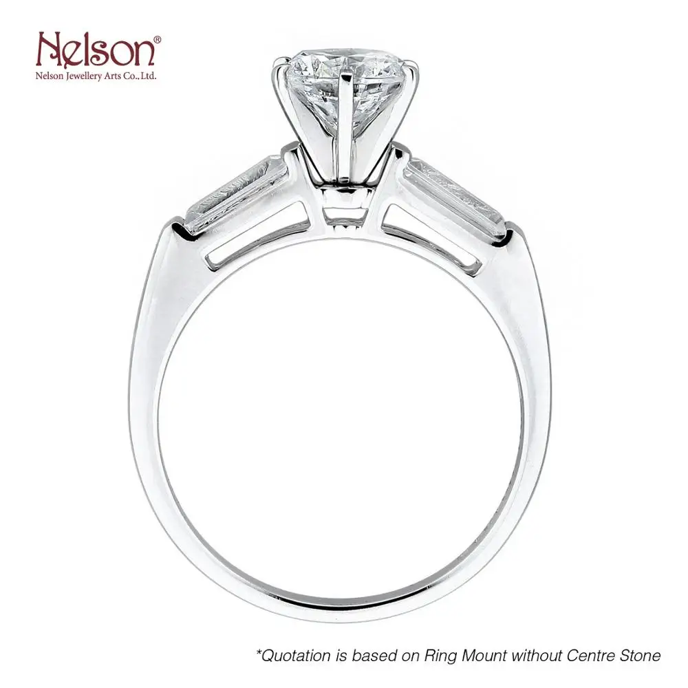 Nelson Jewellery Manufacturer Luxury Anniversary 18K White Yellow Rose Gold Channel Set Diamond Mounting Ring