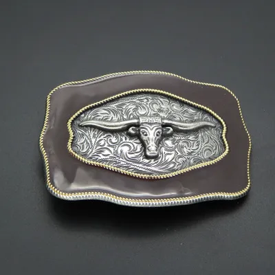 35-40mm bull head logo western buckle