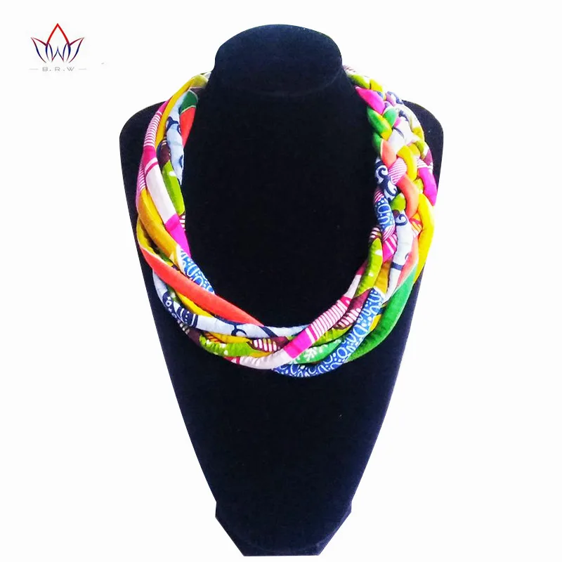 Новинка 2019, стильное ожерелье-чокер для женщин, веревочная цепочка, эффектные ожерелья с Африканским принтом, многожильное хлопковое ожерелье BRW WYA074