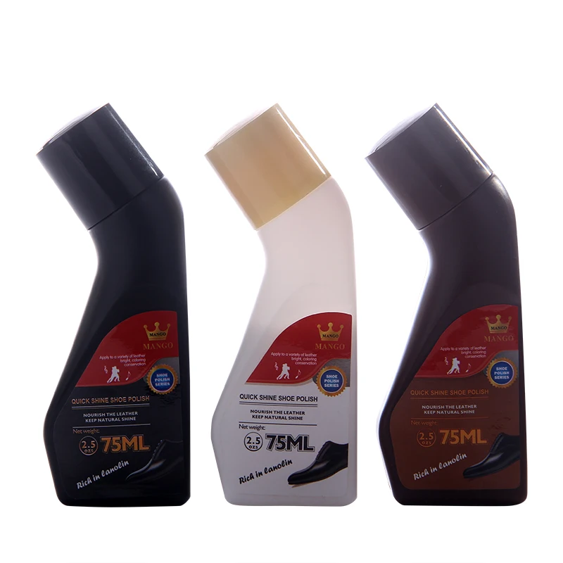 
Chinese Factory wholesale brand oem 75 ml black white brown leather cleaner liquid shoe polish 