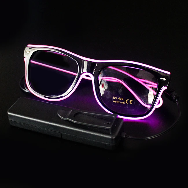 Light Up LED Glasses Novelty Luminous Glasses Adjustable EL Wire Neon Rave Eyeglasses