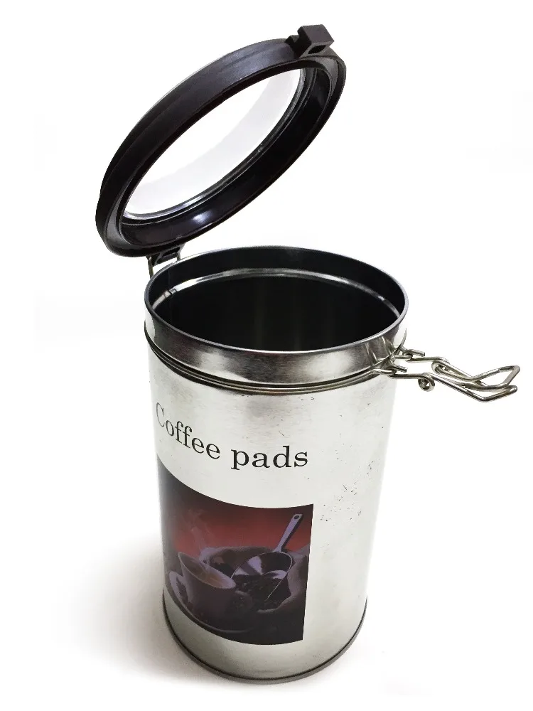 Tinplate round coffee package tin box a box of tin for keeping coffee with cover valve