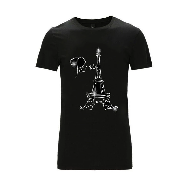 С черным пустым спандексом футболки крутые шикарные хип-хоп футболки на заказ хрустальные пианино горный хрусталь Мода Горячая Распродажа High Street o-образным вырезом