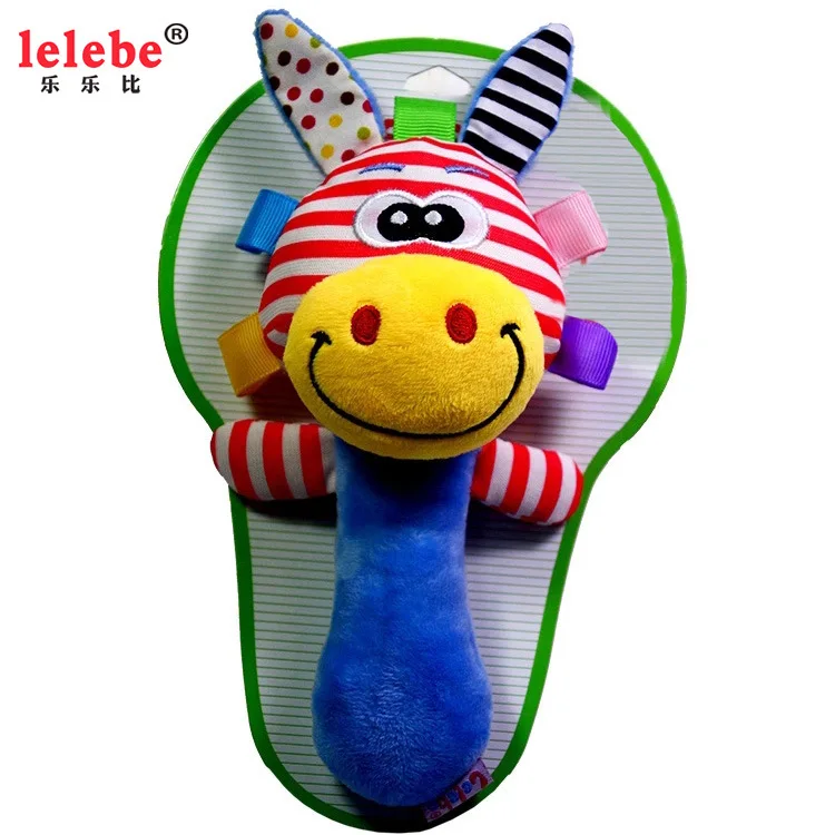 
baby toys suppliers custom made factory price wholesale manufacturer plush toys lion Hand Bells infant Rattles toys 