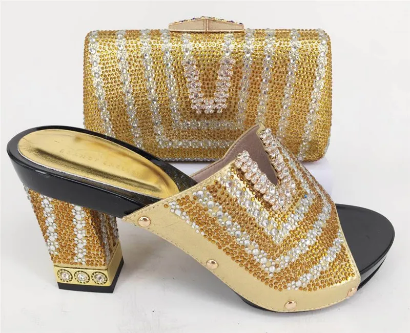 High Heels Platform Shoes With Bag Set For Ladies Party 2019 Pumps Italian Purple Shoes With Matching Bags For Bridal