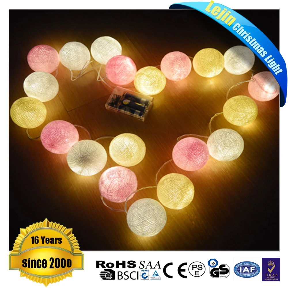 Хлопок Мяч СВЕТОДИОДНЫЕ Строки Свет Рождества