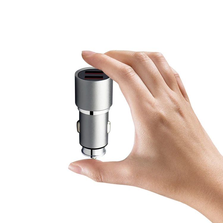 metal alloy material mobile phone MP3 MP4 tablet mobile game player use dual port 3A dc car charger qc3.0