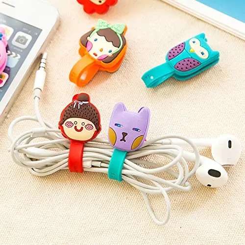 New deisngs Cartoon Cable Organizer Data Cord Protective Winder For Earphone