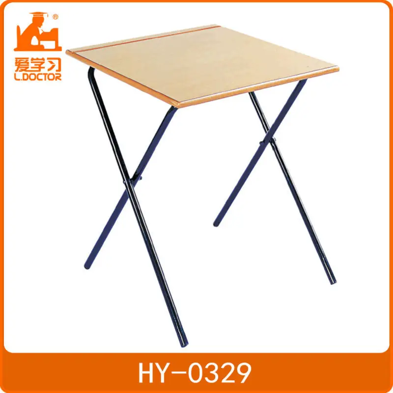 Skid leg folding exam desk for school