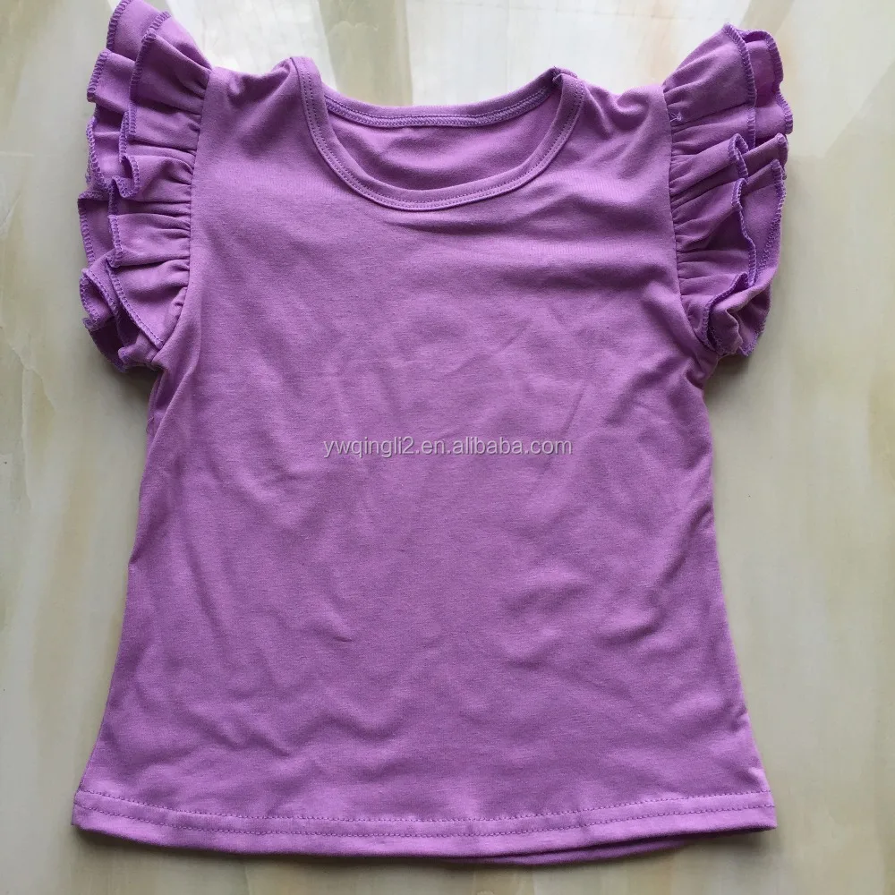 
WY-783 Baby Flutter Tops Children Contton Flutter Tank Top Solid Ruffle Tee Shirt Toddler top 