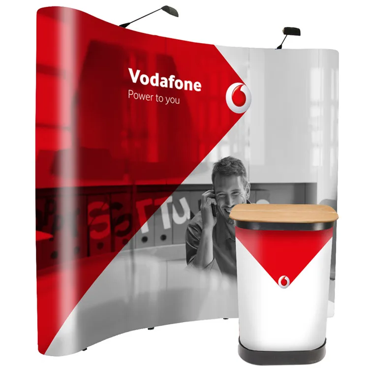 Aluminum Frame Fabric Advertising  10ft portable exhibition booth pop up backdrop display stand