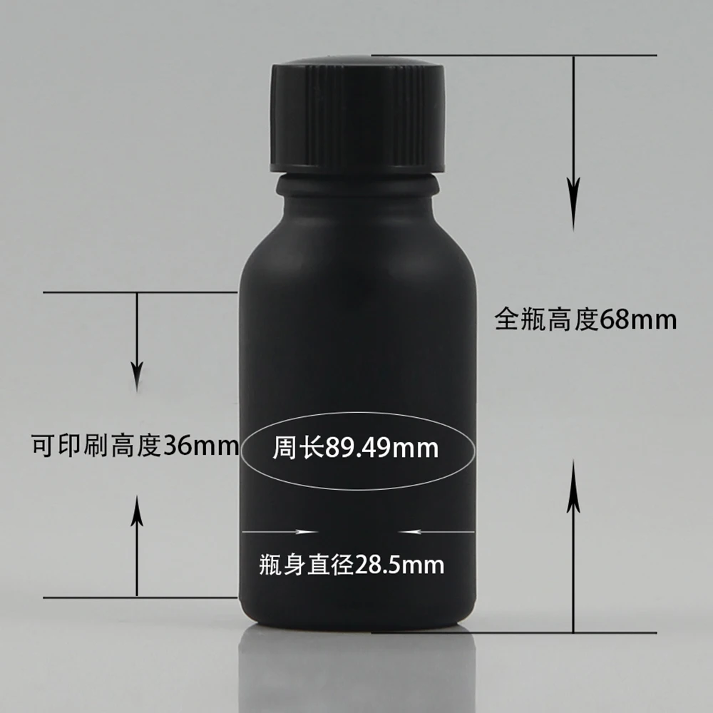 5ml 10ml 15ml 20ml 30ml 50ml matte black nail polish bottles with brushes