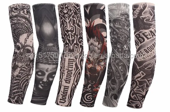 
Tattoo Printed Sleeves Cycling Arm Sleeves Sun UV Protective Arm Warmers for Outdoor 