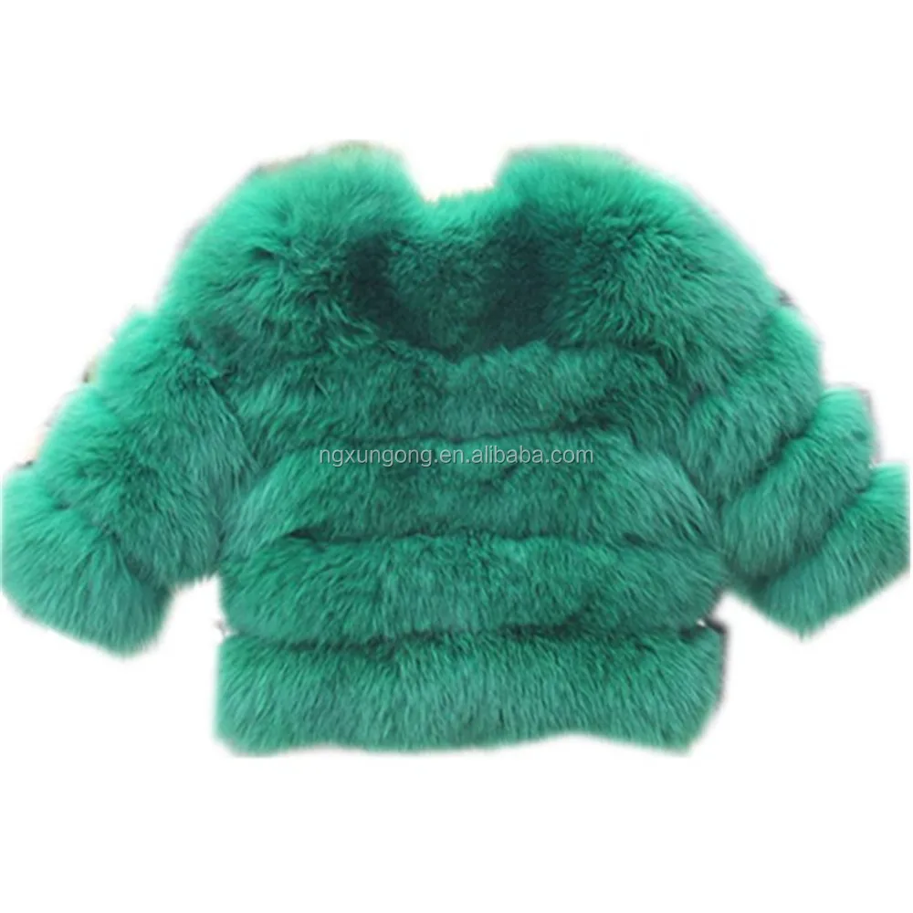 
Wholesale fox fur kid girl coat, winter fashion warm fur plush short coat 
