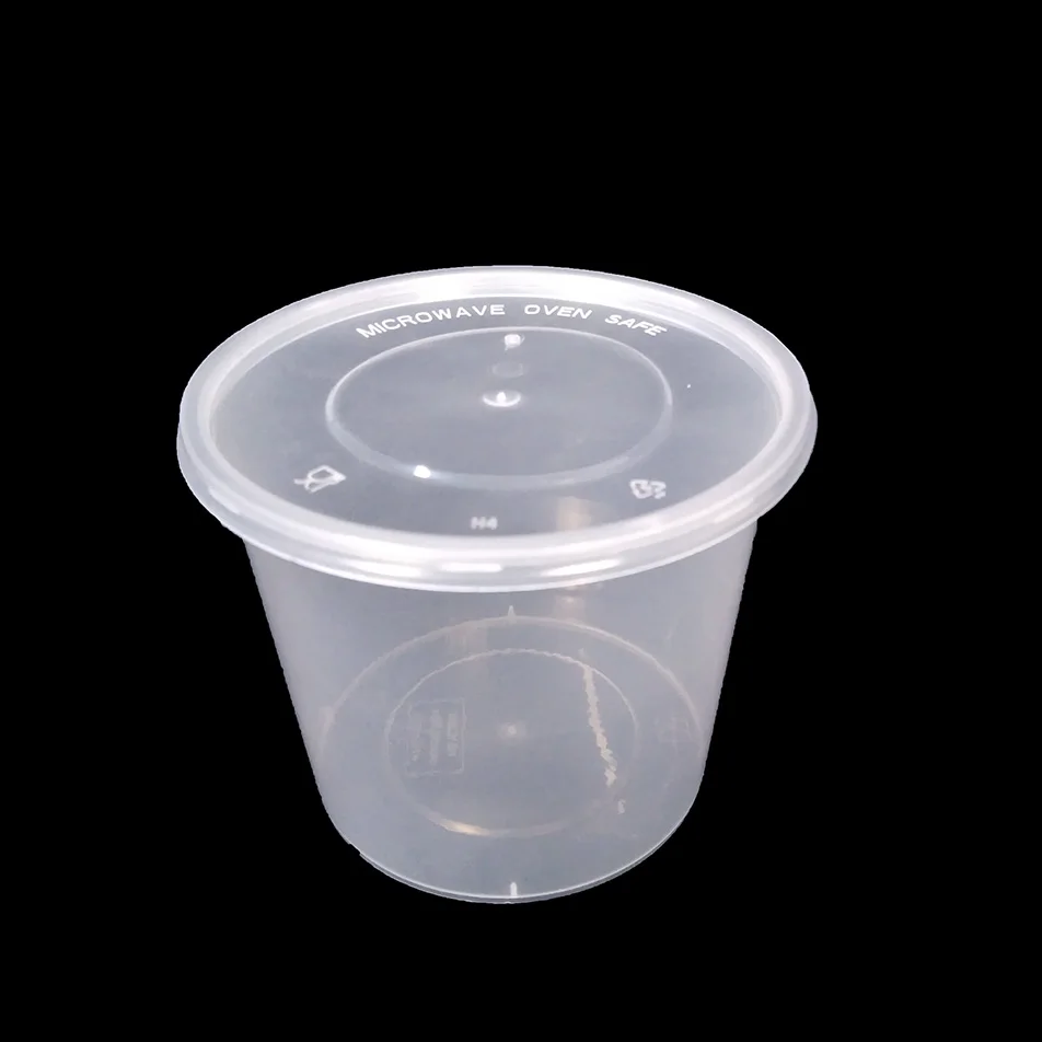 672ml/24 oz round disposable food storage container, plastic container with lid