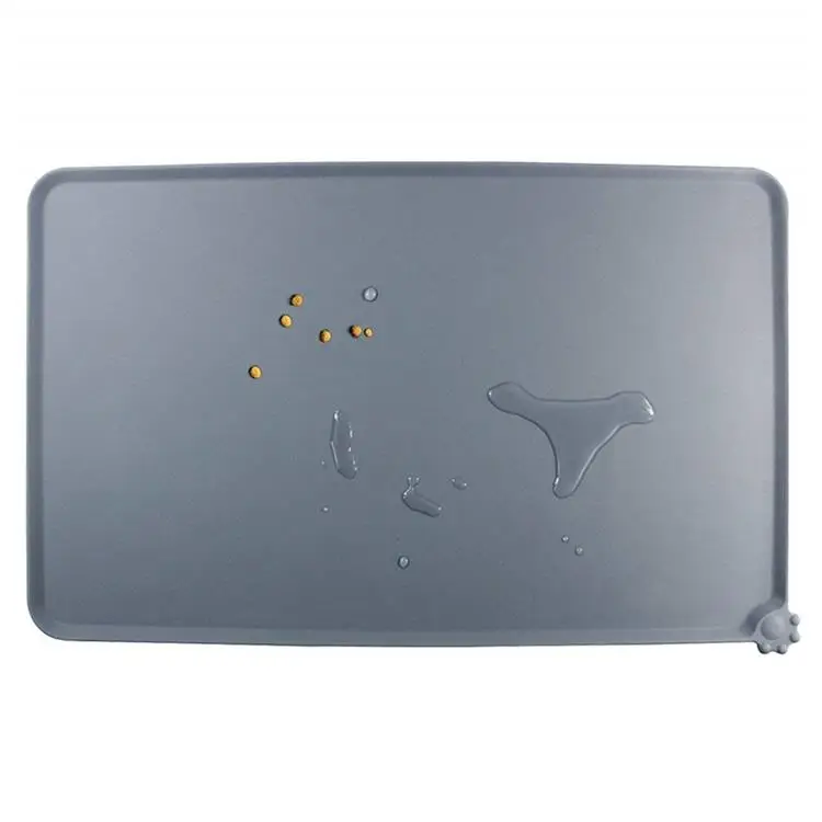18.5 x 11.8 inch Silicone Pet Bowl Mat Non-stick Feeding Mat  Approved Waterproof Pet Food Mat for cats and dogs