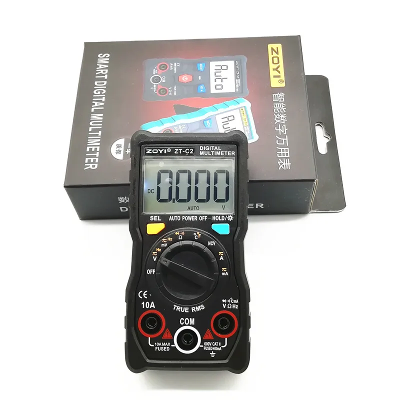 Original Manufacturer ZOYI ZT-C1 C2 True-RMS AC DC Voltage Current Resistance Ohm Frequency Continuity NCV Digital Multimeter