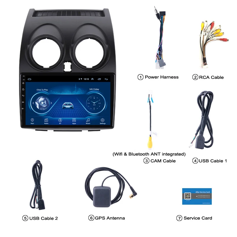 Wanqi 9 inch 4 cores android 11 car dvd multimedia player radio video Stereo gps navigation system For Nissan Qashqai 2006-2013