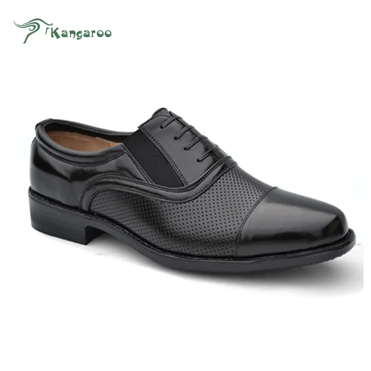 Officer work leather upper anti slip rubber sole ceremonial dress shoes