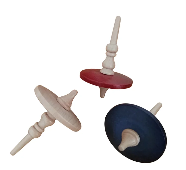High quality wooden toy spinning top flashing peg top