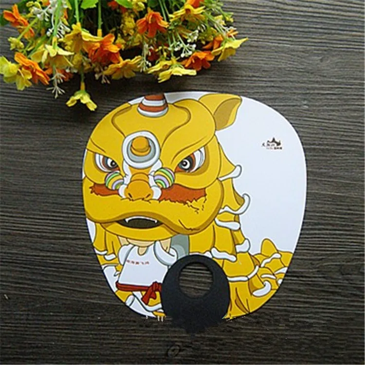 Custom summer cheap round shape PVC plastic design colorful hand fan