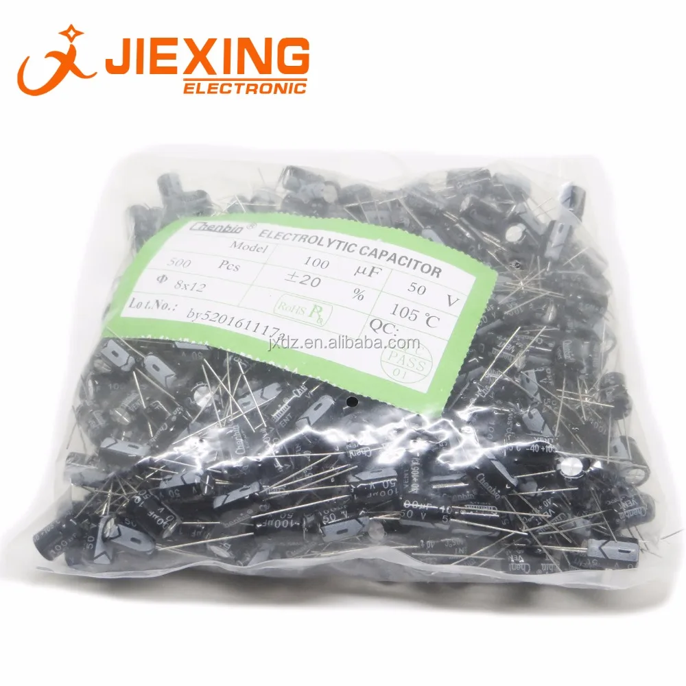 Алюминиевый электролитический конденсатор 100 мкФ 50 в 8*12