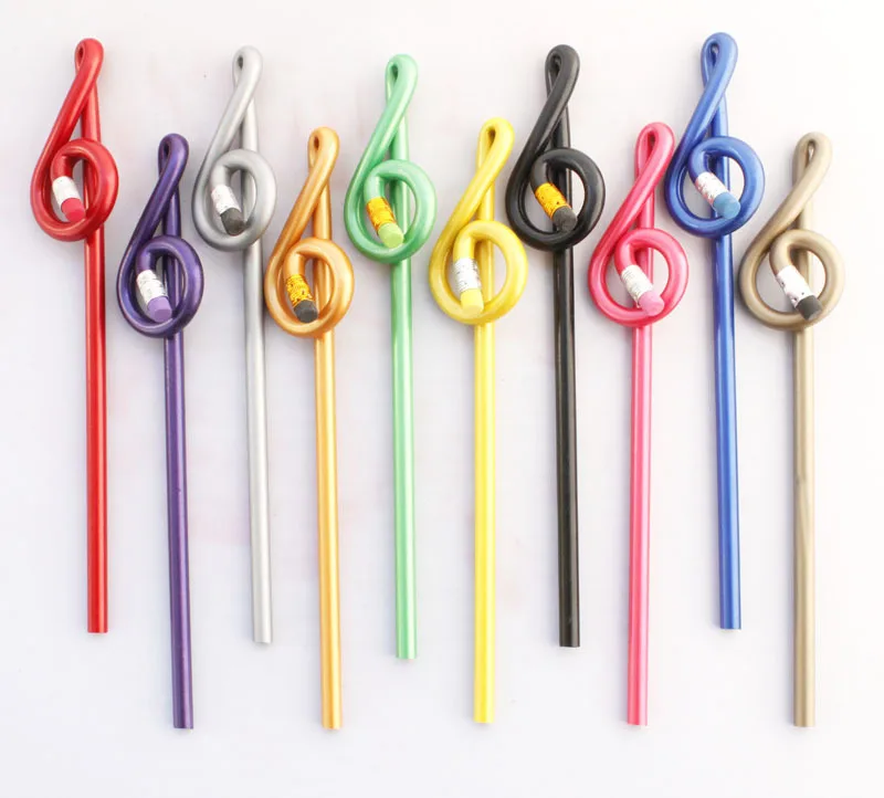 Promotional musical note design palstic fancy pencils with eraser