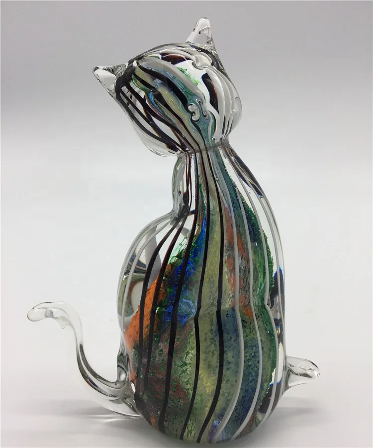 Pretty Decorations Antique Cat Glass Figurines