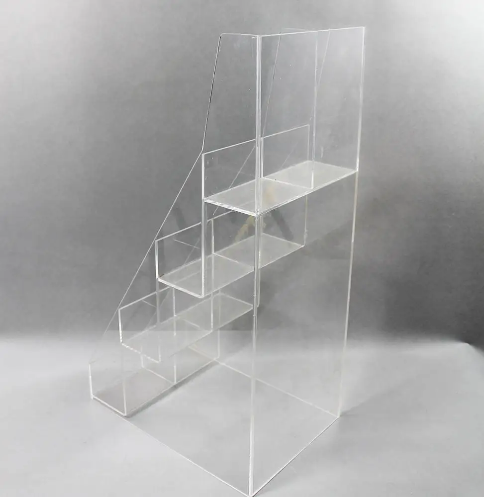 Custom clear display rack  acrylic standee plastic countertop cigarette step holder display products stand
