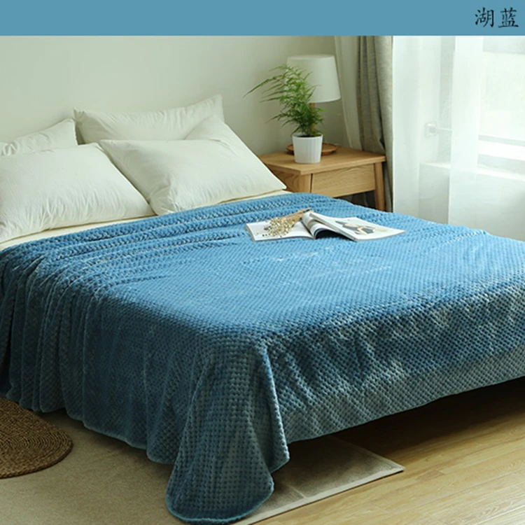 High Quality Thick Multi Color Queen Size Mink Jacquard Knit Flannel Blanket