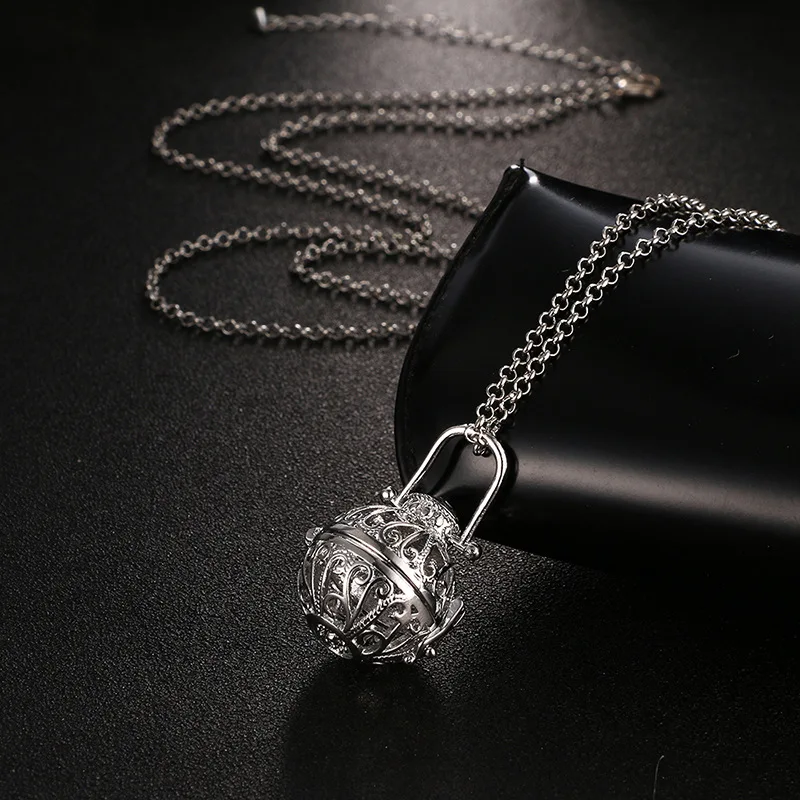 New designs copper essential oil locket aromatherapy diffuser necklace with lava stone beads