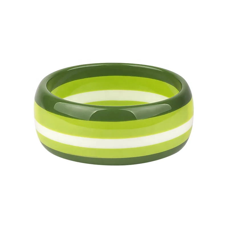 New Arrivals Personalized Rainbow Colour Resin Bangle Bracelets For Women Jewelry