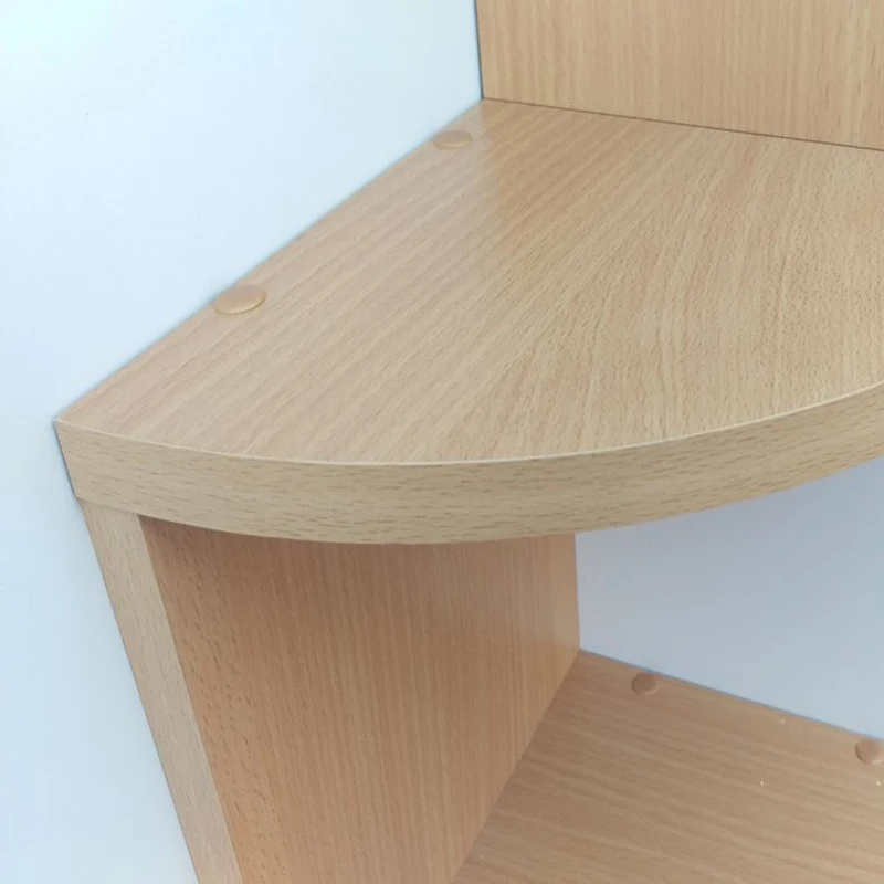 Living Room MDF Wood Corner Zig Zag Wooden Wall Corner Shelf Design