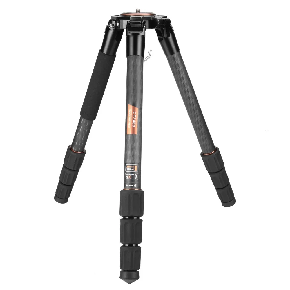 154cm Professional Heavy Duty Carbon Fiber Video Camera Tripod with 75mm Ball and Flat  Base Adapter