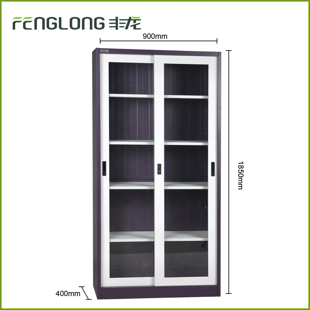 2 двери 4 слой доски стеклянные раздвижные коммерческих металлическая мебель стальной шкаф